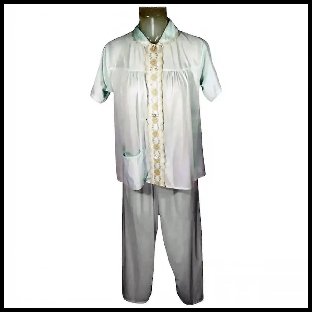 Vintage Sheer Satiny Nylon Pajamas from Philmaid, Mint Condition VFG Mid Century - Picture 8 of 13